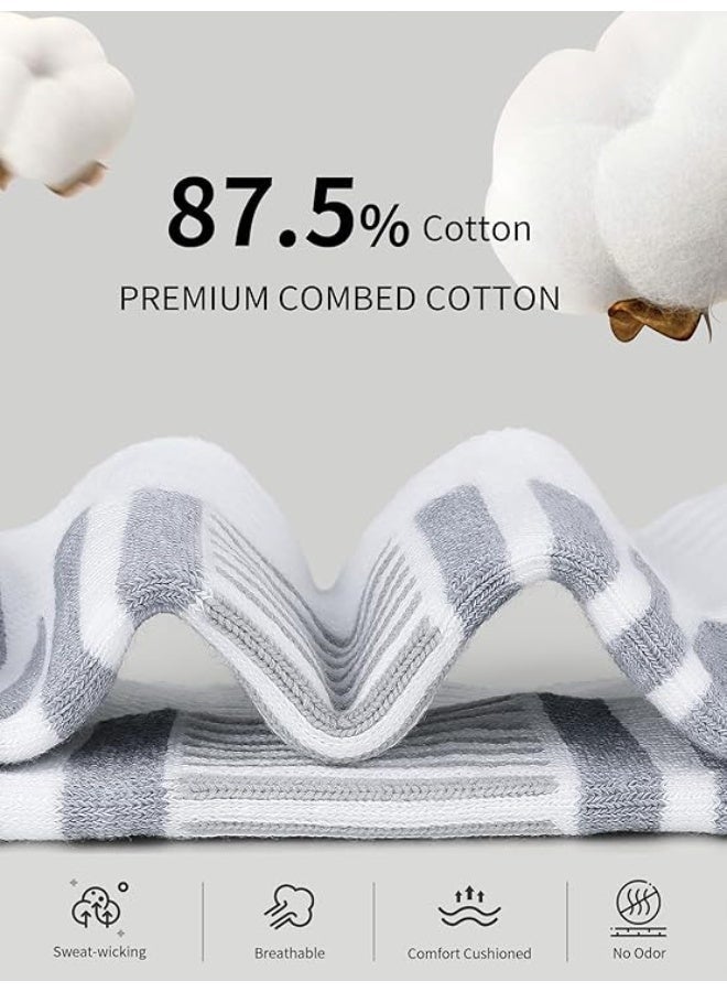 Athletic  Running Ankle Cotton Socks, Low Cut Cushioned functional Anti-Blister Tab Sports Socks for Men Women 6pairs - Image 3